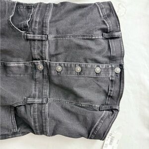 American Eagle Outfitters Washed Gray Button-Front Denim Skirt